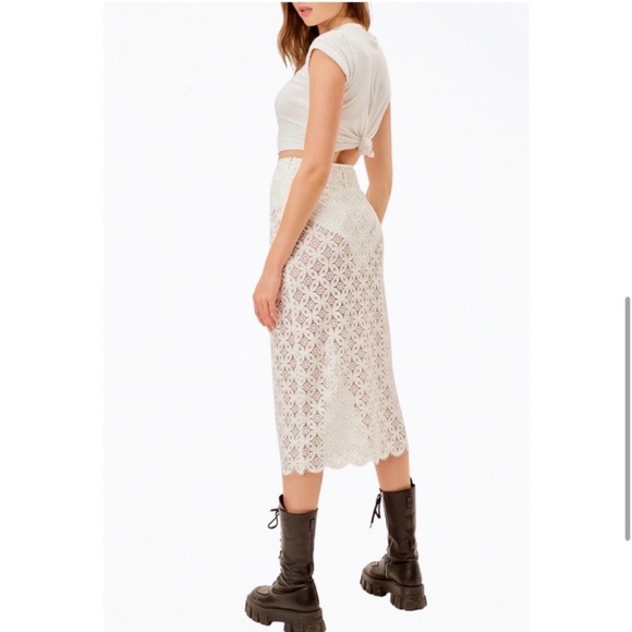 For Love And Lemons women’s Charmaine Sheer Lace Midi Skirt Size M - Picture 2 of 13